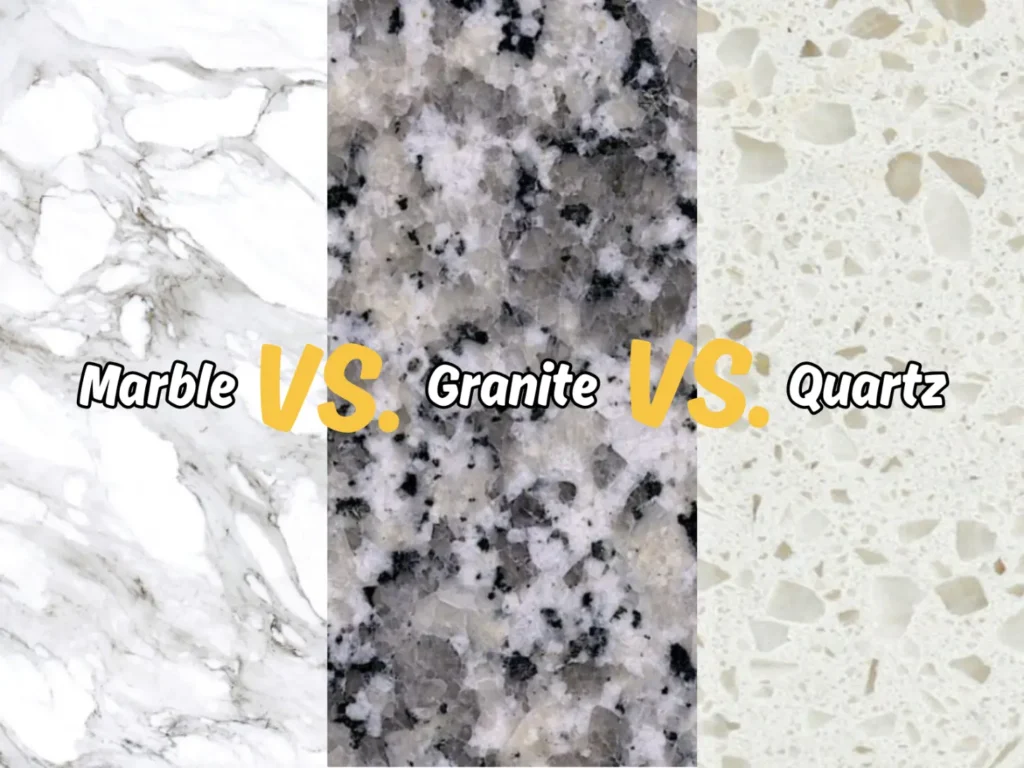 Quartz-vs-Granite-vs-Marble